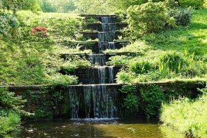 baden grass garden waterfall