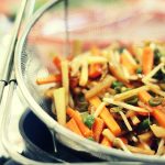 showing asian dish using edible bamboo